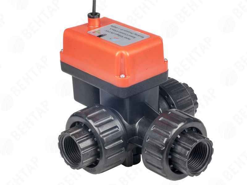 Кран шаровый трехходовой DN25 с электроприводом DC24V (Q91402-25) ВР